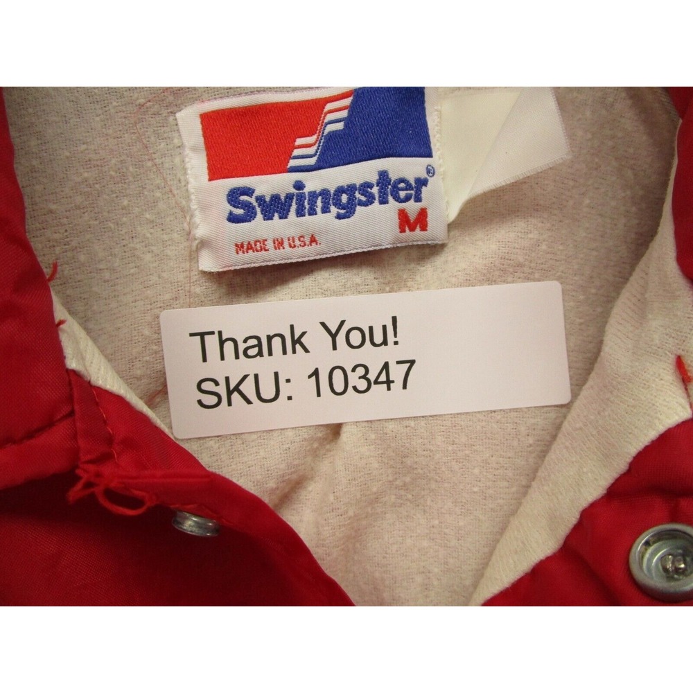 Vintage Swingster Jacket Adult Medium Made USA Red Woodland Hills Club VTG - Picture 12 of 12